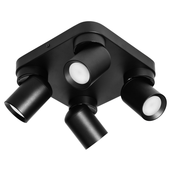 MALTA SP 4, wall and ceiling light, GU10 max. 4x12W, IP20, black, square base MALTA SP 4, wall and ceiling light, GU10 max. 4x12W, IP20, black, square base